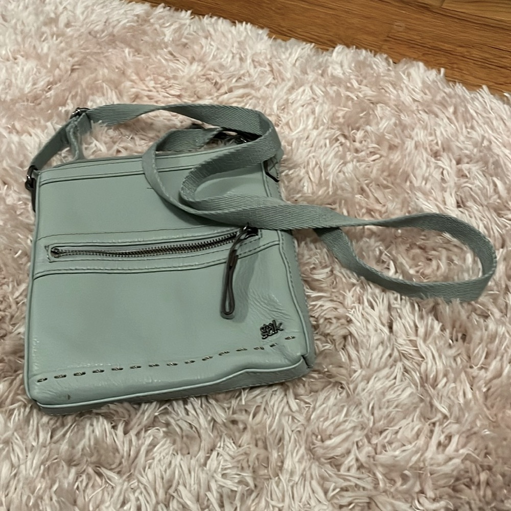 The Sak Light Blue Leather(?) Crossbody Bag
